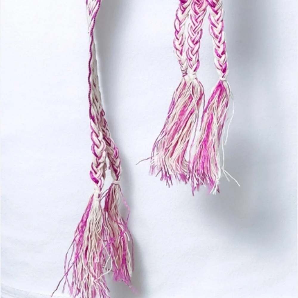 Pink Chevron Tassel Boho Long Belt